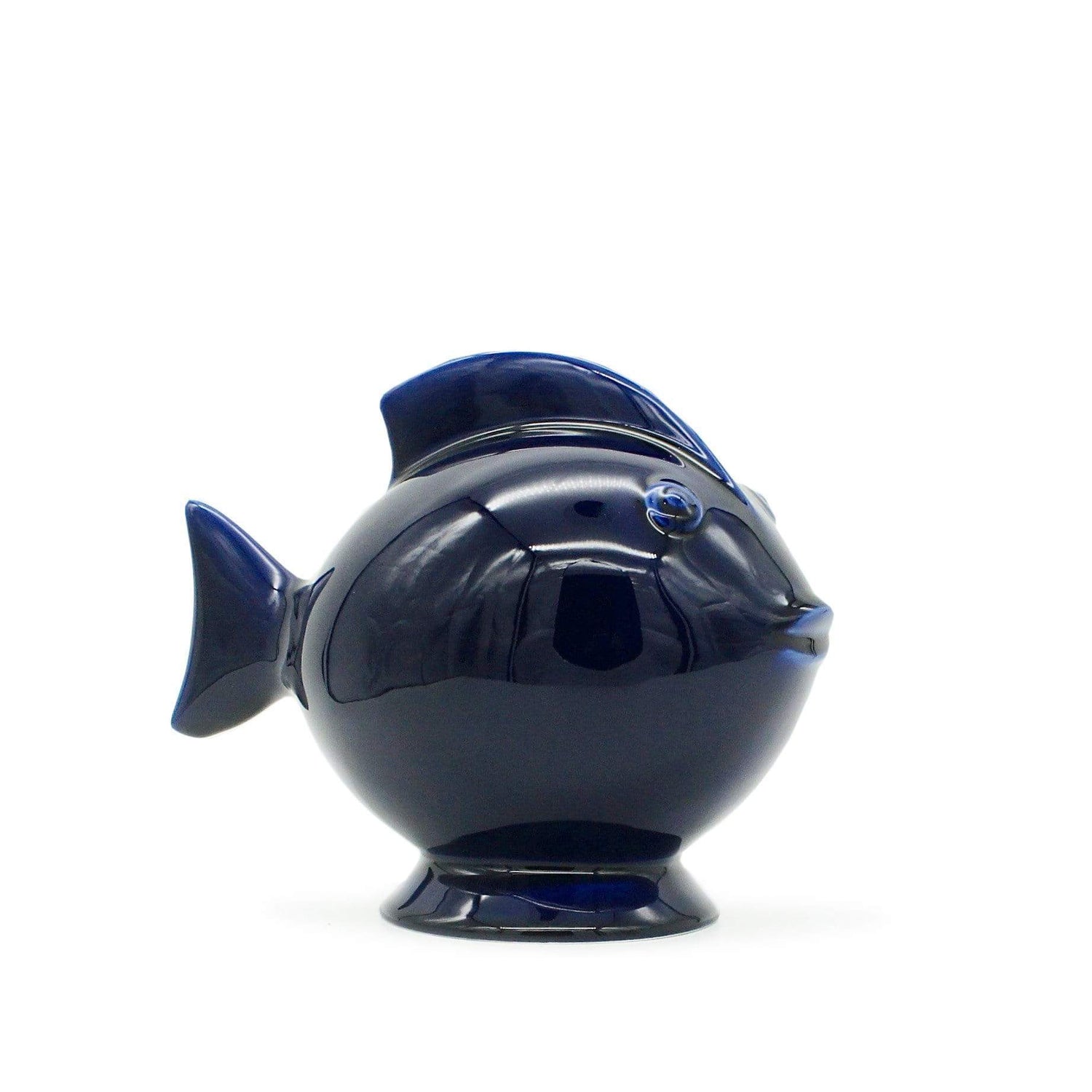 Tirelire en céramique bleue