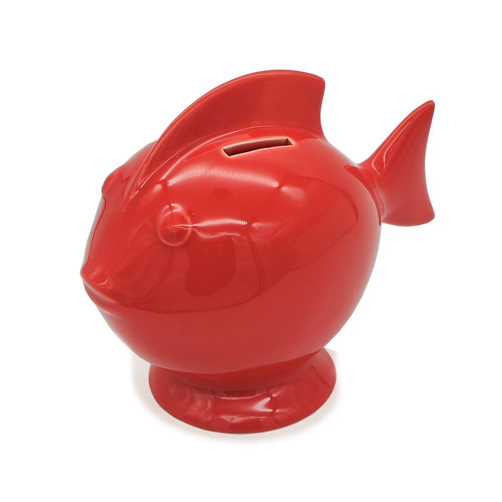 Tirelire en céramique rouge