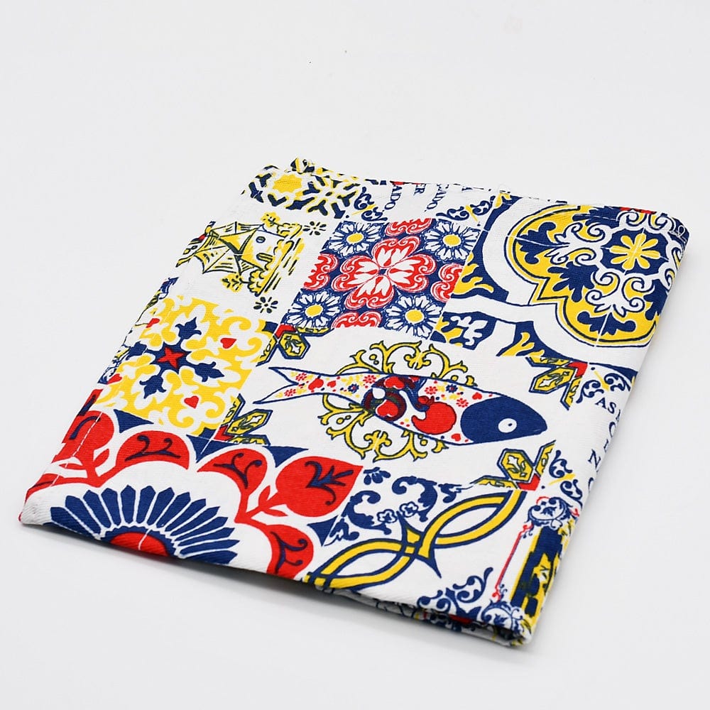 Torchon de cuisine du Portugal I Motifs portugais #DRAFT# Torchon de cuisine Bleu + Rouge