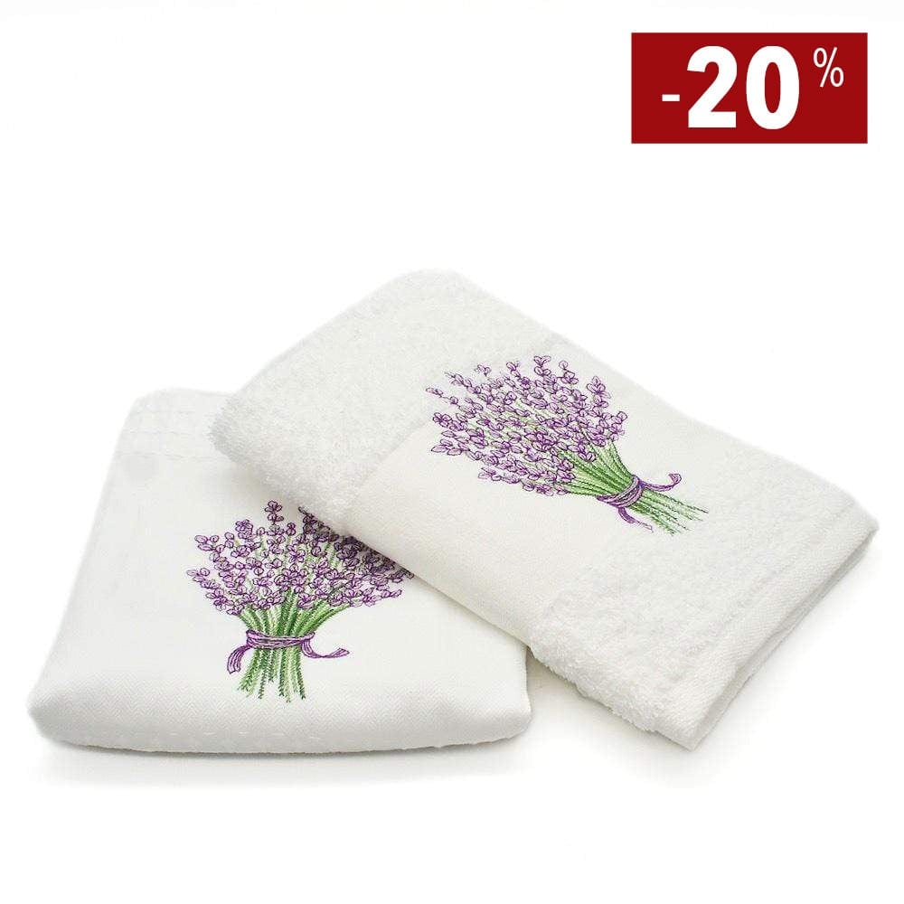 Torchon de cuisine et essuie mains assortis Torchon de cuisine + Essuie mains brodés