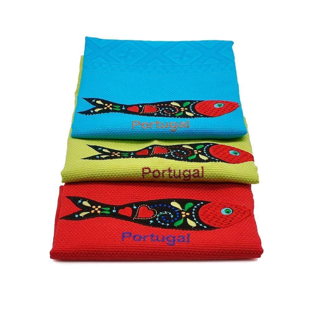 Torchon de cuisine brodé "Sardinha"