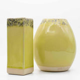 Vase carré en grès vert citron I Objet de décoration du Portugal Vase carré en grès Vert citron "Madeira"