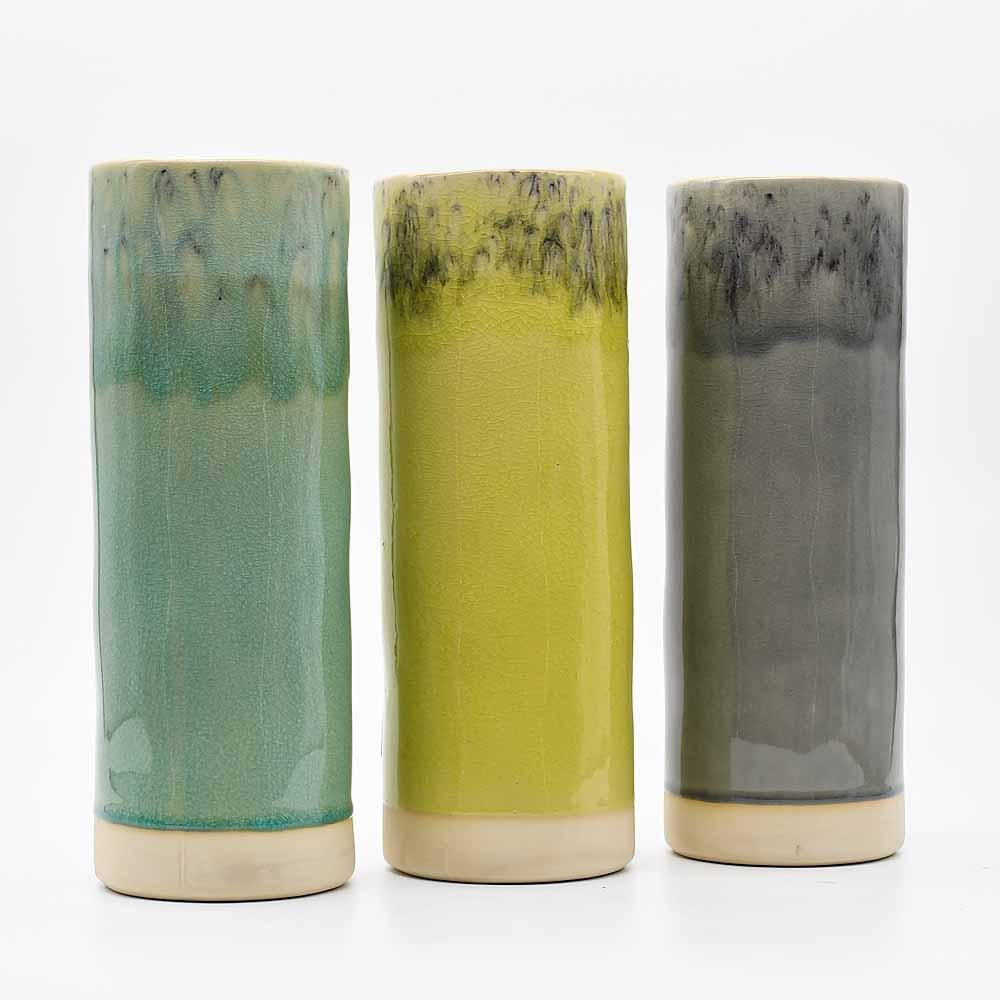 Vase rond en grès bleu I Objet de décoration du Portugal Vase rond en grès bleu "Madeira"